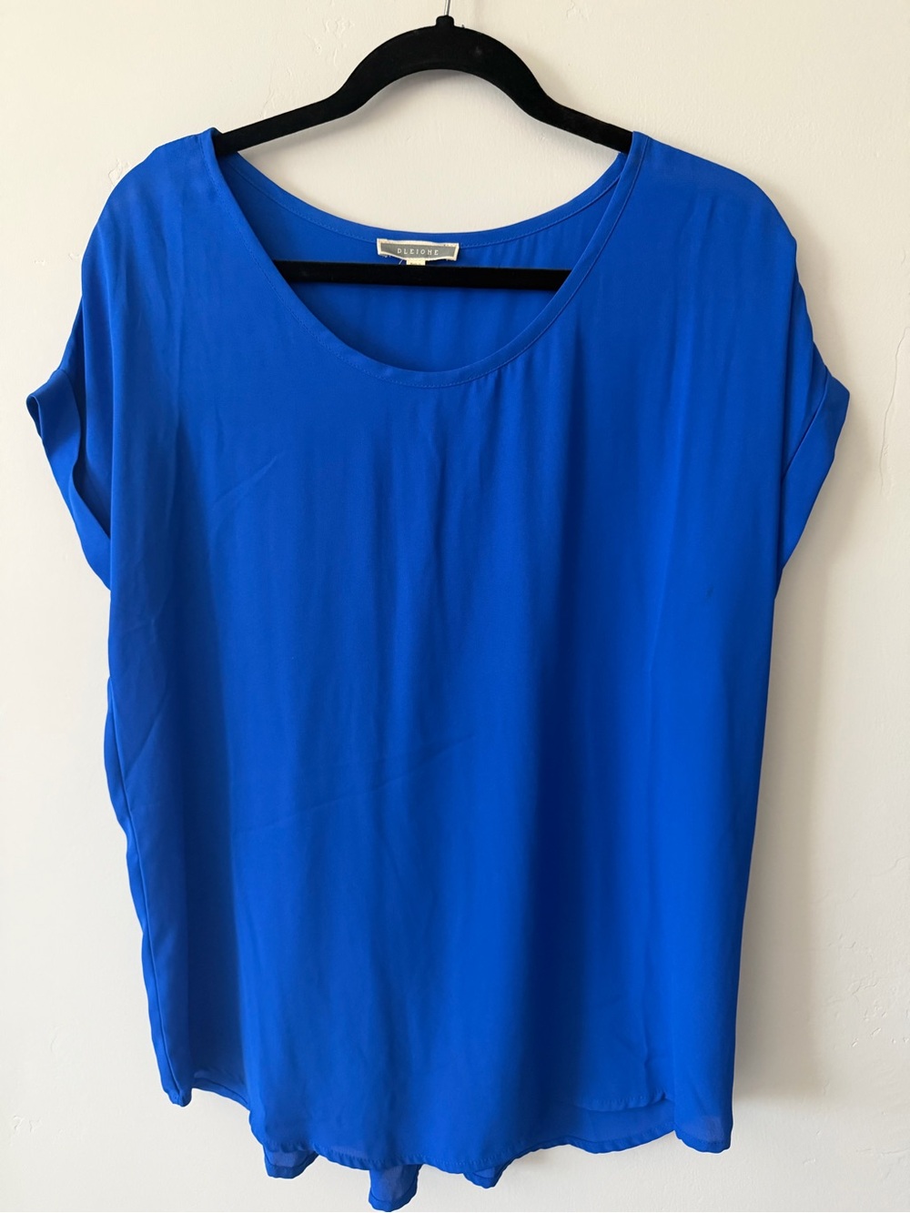Pleione Royal Blue Cap Sleeve Scoop Neck Top